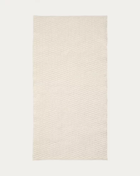 Ковровая дорожка Mascarell белая хлопок и полиэстер 70X140 CM 1