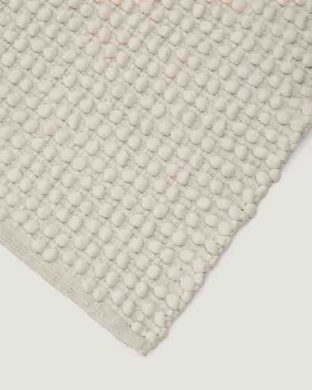 Ковровая дорожка Mascarell белая хлопок и полиэстер 70X140 CM 5