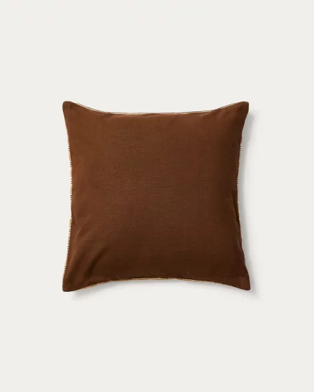 Наволочка для декоративной подушки Tavina с коричневой вышивкой 50X50 CM 2