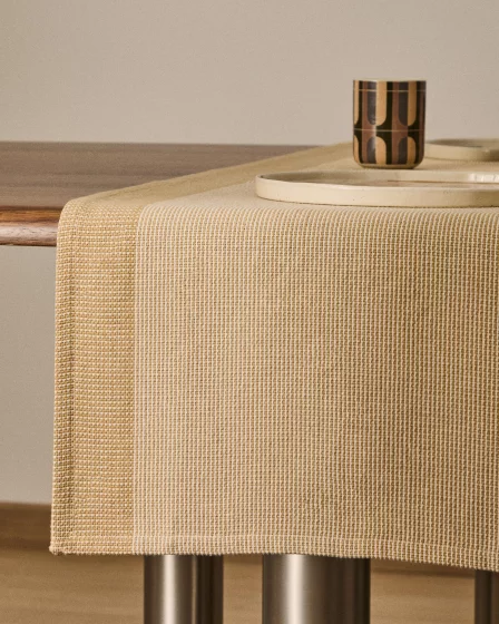 Бежевый хлопковый столовый дорожка Briven 50X150 CM 3