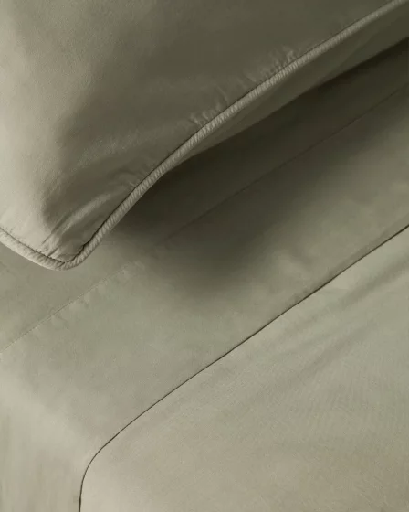 Простыня из 100% хлопкового сатина Sirale с washed green finish для кровати 150/160 см 240X280X1 CM 2