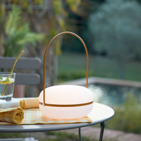 Переносная настольная лампа Tea 18X18X28 CM горчичного цвета 4