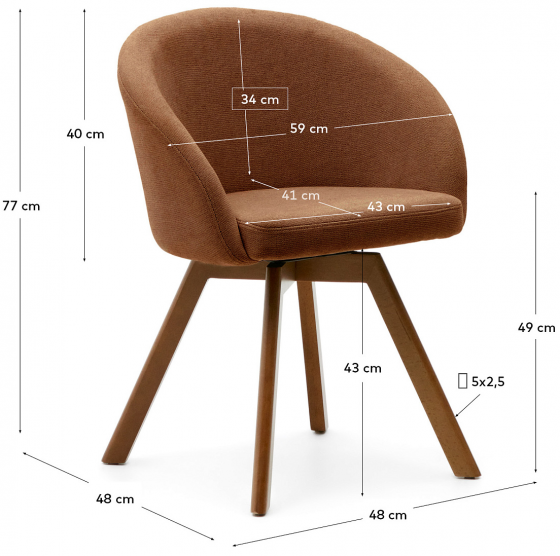 Поворотный стул Marvin 59X48X77 CM 4