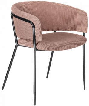 Стул с подлокотниками Runnie 58X58X73 CM розовый вельвет