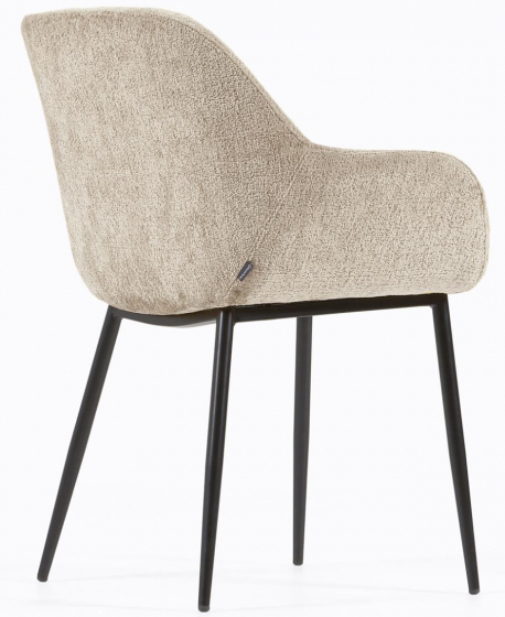 Стул с подлокотниками Konna 59X52X83 CM из бежевой синели 5