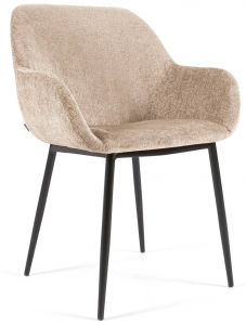 Стул с подлокотниками Konna 59X52X83 CM из бежевой синели