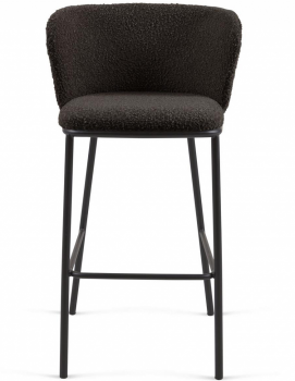 Барный стул Ciselia 54X48X102 CM чёрная ткань букле
