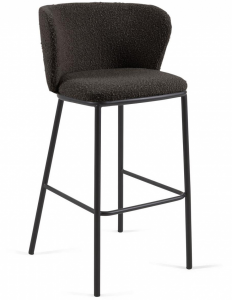 Барный стул Ciselia 54X48X102 CM чёрная ткань букле