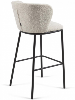 Барный стул Ciselia 54X48X102 CM белая ткань букле