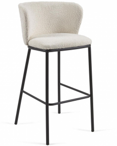 Барный стул Ciselia 54X48X102 CM белая ткань букле