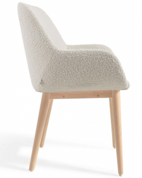 Стул с подлокотниками Konna 59X52X83 CM из белой ткани букле