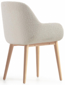 Стул с подлокотниками Konna 59X52X83 CM из белой ткани букле