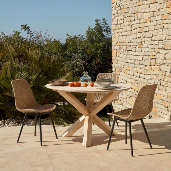 Обеденный стол из тика Teresinha 150X150X76 CM 4