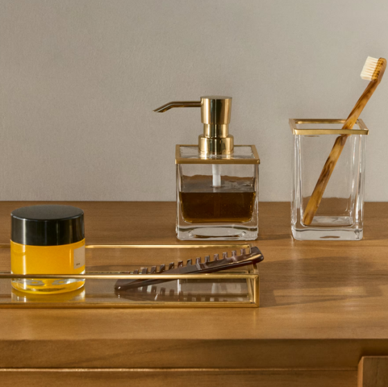 Поднос из стекла для аксессуаров в ванную Soanet 22X10X3 CM 3