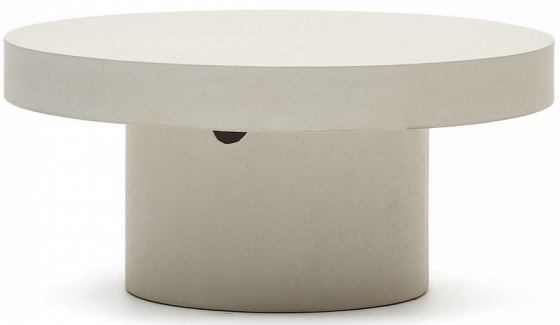 Журнальный столик из белого бетона Aiguablava 90X90X41 CM 1