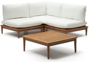 Комплект из модульного дивана и столика из тика Portitxol 180X180X85 / 80X80X35 CM