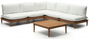 Комплект из модульного дивана и столика из тика Portitxol 270X270X85 / 80X80X35 CM