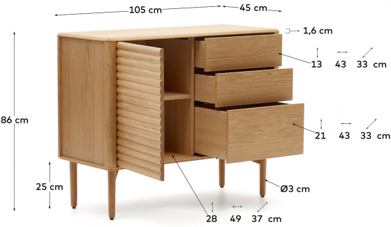 Комод Lenon 105X45X86 CM 3