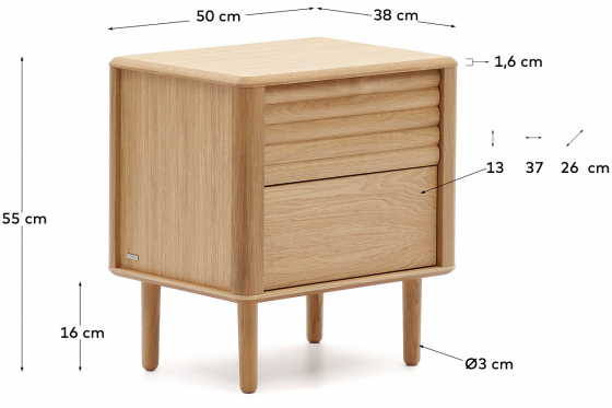 Прикроватная тумбочка Lenon 50X38X55 CM 4