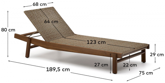 Шезлонг Itani 75X190X29-80 CM 8