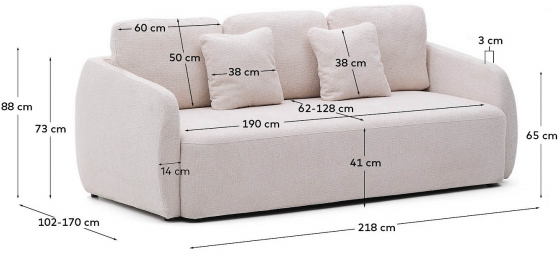 Диван-кровать Laira 218X102-170X88 CM 7