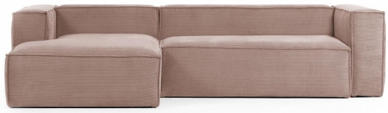 Трёхместный угловой диван Blok 300X174X69 CM розового цвета 2
