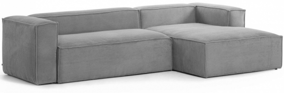 Трёхместный угловой диван Blok 300X174X69 CM серого цвета 1