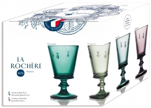 Четыре разноцветных бокала Abeille 240 ml