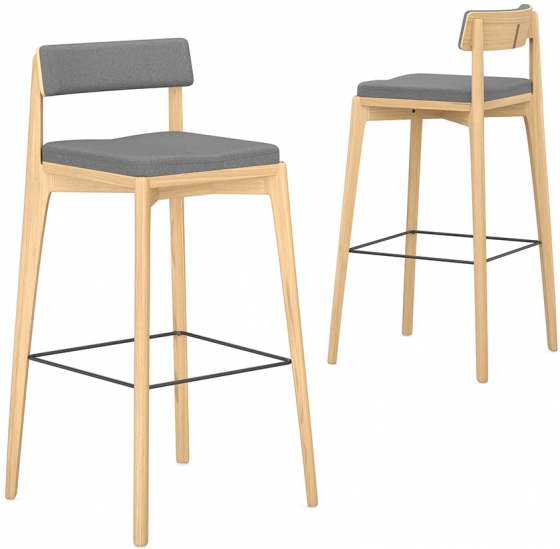 Стул барный Aska 50X50X99 CM серый 4