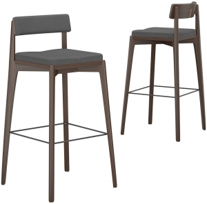Набор из 2 барных стульев Aska 50X50X99 / 50X50X99 CM тёмно-серого цвета