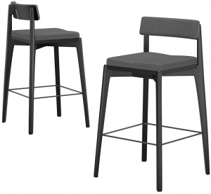 Набор из 2 полубарных стульев 49X49X89 / 49X49X89 CM Aska тёмно-серого цвета