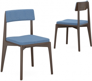 Набор из 2 стульев Aska 53X52X83 / 53X52X83 CM венге/темно-синий