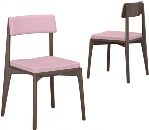 Набор из 2 стульев Aska 53X52X83 / 53X52X83 CM венге/розовый