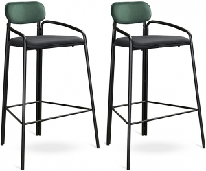 Набор из двух барных стульев Ror 54X61X100 / 54X61X100 CM тёмно-зеленого цвета