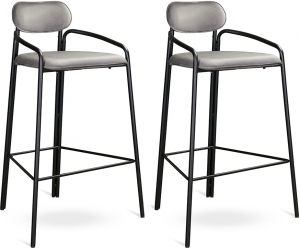Набор из двух барных стульев Ror 54X61X100 / 54X61X100 CM серого цвета