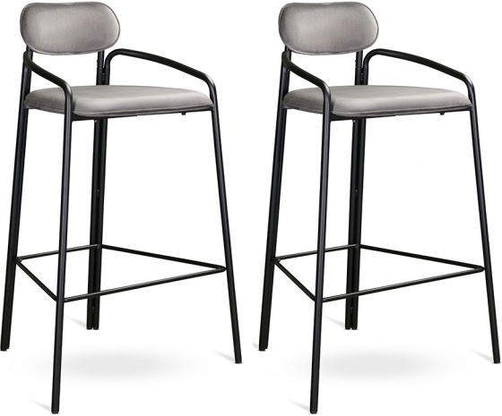 Набор из двух барных стульев Ror 54X61X100 / 54X61X100 CM серого цвета 1