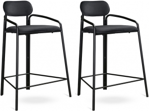 Набор из двух полубарных стульев Ror 53X60X80 / 53X60X80 CM чёрного цвета