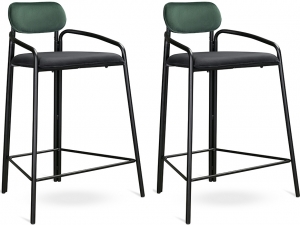 Набор из двух полубарных стульев Ror 53X60X80 / 53X60X80 CM тёмно-зеленого цвета