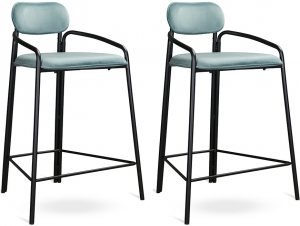 Набор из двух полубарных стульев Ror 53X60X80 / 53X60X80 CM светло-бирюзового цвета