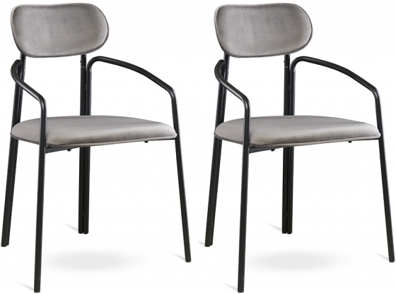 Набор из 2 стульев Ror 50X58X83 / 50X58X83 CM серого цвета 1