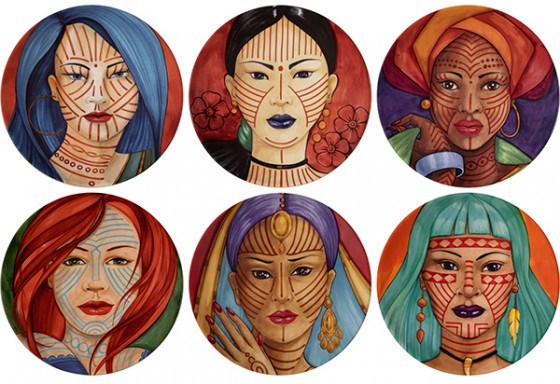 Набор из шести тарелок Animae Ø32 CM 1