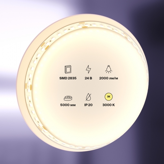Светодиодная лента Standard белая 5000 мм 4