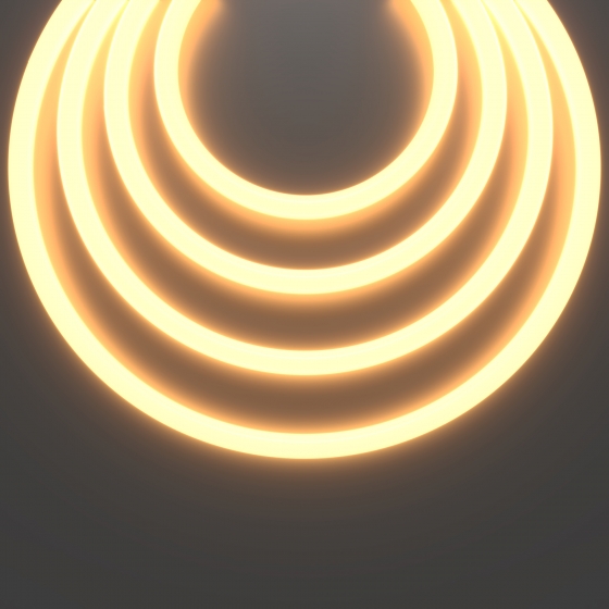 Гибкий неон Круглый 360° Прозрачный 18 мм 5