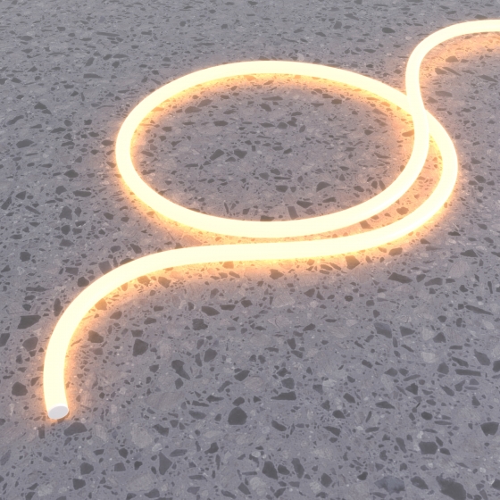 Гибкий неон Круглый 360° Прозрачный 18 мм 6