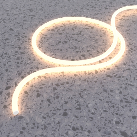 Гибкий неон круглый 360° прозрачный 18 мм 6