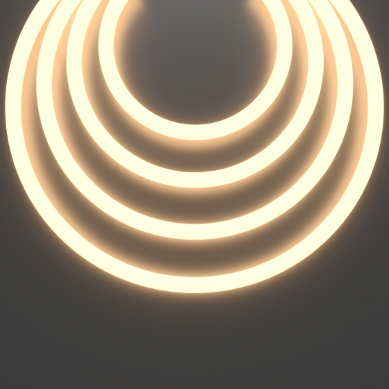 Гибкий неон круглый 360° прозрачный 18 мм 5