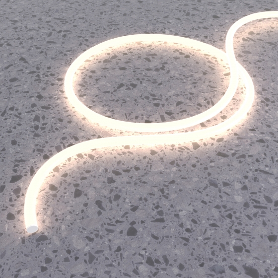 Гибкий неон круглый 360° прозрачный 6