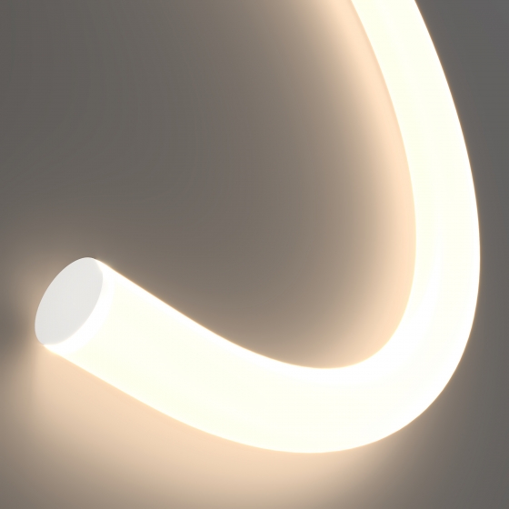 Гибкий неон круглый 360° прозрачный 2