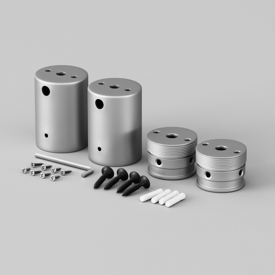 Комплектующие для гибкого неона Круглый 360° Серебро 18мм 4