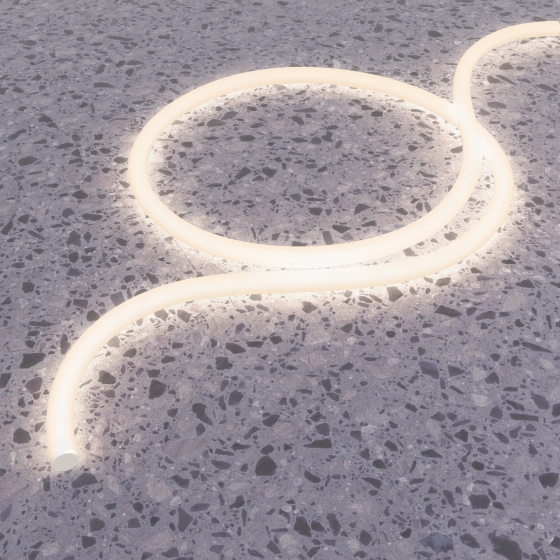 Гибкий неон круглый 360° белый 6